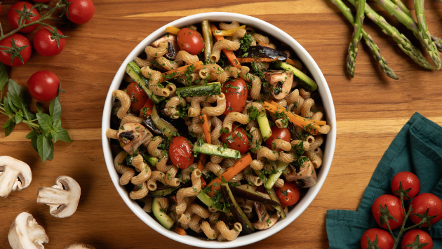 Cavatappi com legumes