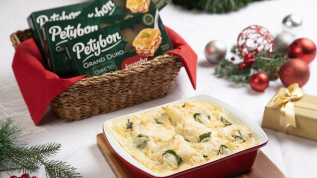 Lasanha de Bacalhau com espinafre